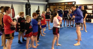 The 8-12 year old Muay Thai class