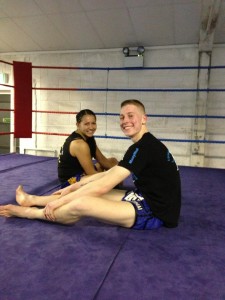 Crawley Fighters George and Janey relaxing after their last training session