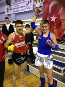 Liam with his Turkish Opponent