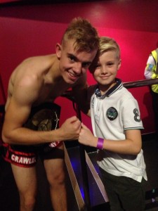 The Crawley Gym's Oscar Cutter with a Fight Fan