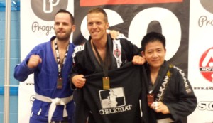 Paul taking home the gold medal for the Checkmat Brazilian Jiu Jitsu team